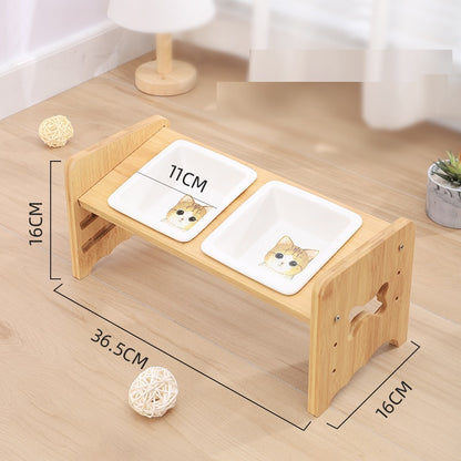 Adjustable Raised Pet Bowl with Neck Support