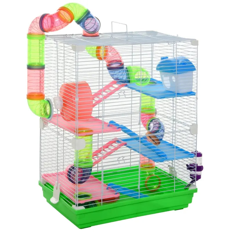 5-Tier Small Animal Cage with Exercise Wheel — Ships from USA