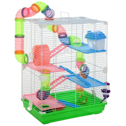 5-Tier Small Animal Cage with Exercise Wheel — Ships from USA