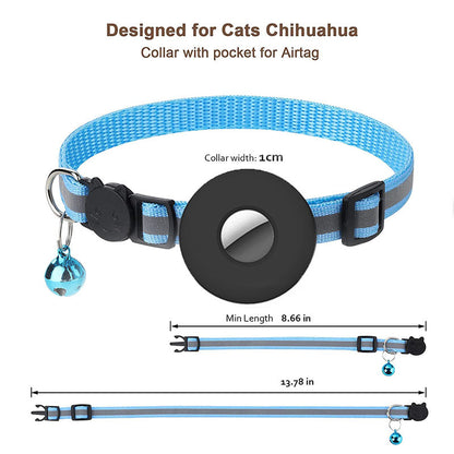 Reflective Anti-Lost Pet Collar with AirTag Holder