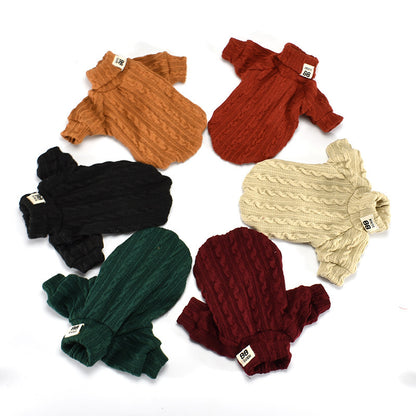 Warm Long-Sleeve Collared Pet Shirt