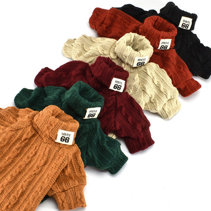 Warm Long-Sleeve Collared Pet Shirt