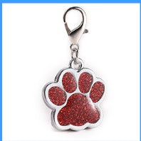 Glitter Paw Print Dog ID Tag