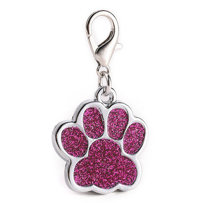 Glitter Paw Print Dog ID Tag