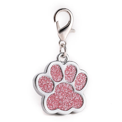 Glitter Paw Print Dog ID Tag