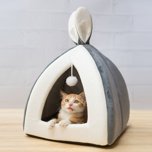 Cozy Villa House Bed for Cats & Small Dogs