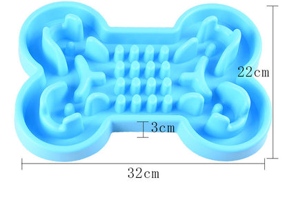 Bone-Shaped Silicone Dog Bowl