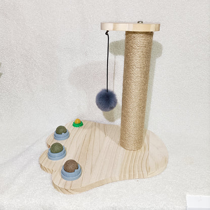 Solid Wood Cat Turntable Spinner Toy