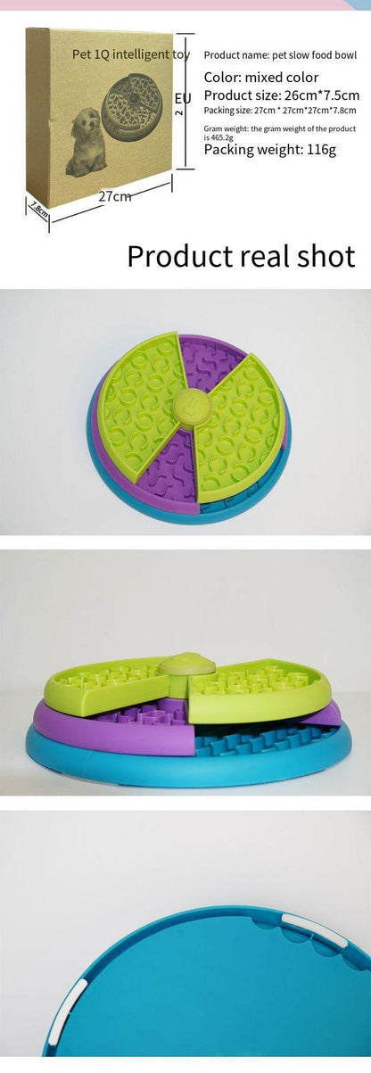 Anti-Choke Rotating Puzzle Feeder Bowl