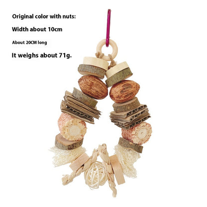 Natural Wooden Chew Toy Set for Rabbits & Hamsters