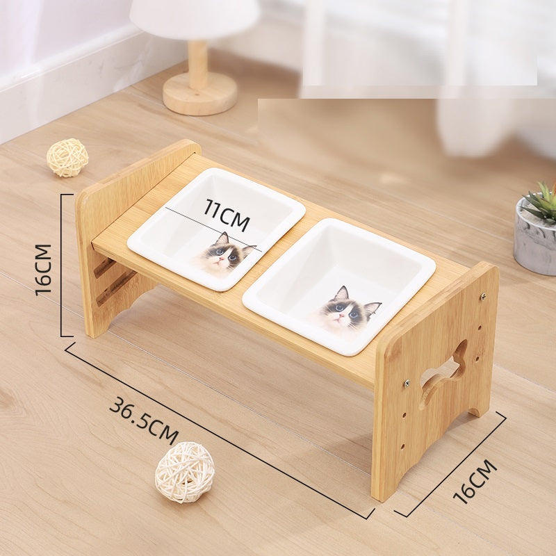 Adjustable Raised Pet Bowl with Neck Support