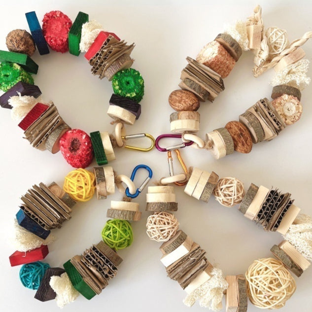 Natural Wooden Chew Toy Set for Rabbits & Hamsters