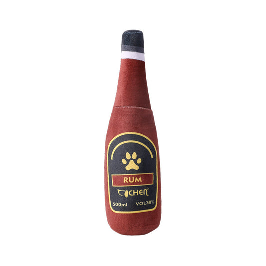 Champagne Bottle Plush Dog Toy