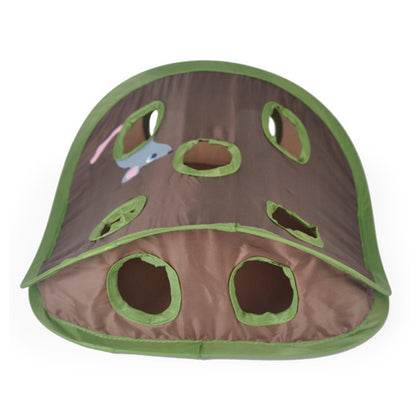 Interactive 9-Hole Cat Tunnel Toy | Foldable Mouse Hunt Game