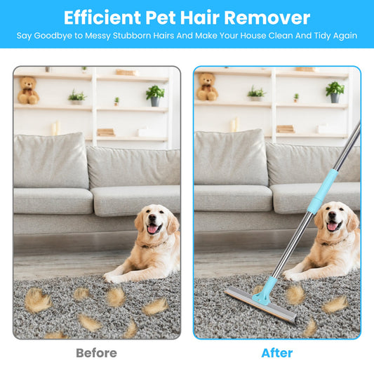 Long-Handle Deshedding Rake for Dogs & Cats