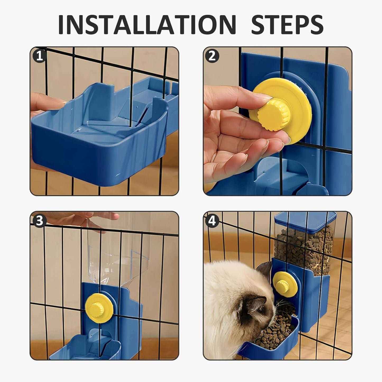 2-in-1 Hanging Food & Water Station for Small Pets