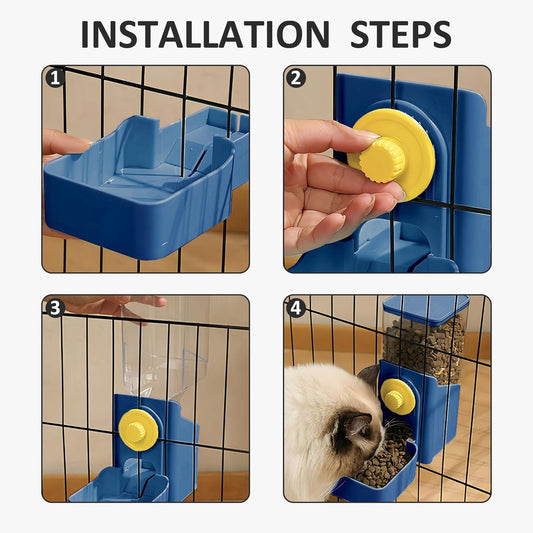 2-in-1 Hanging Food & Water Station for Small Pets