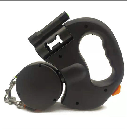 LED Dog Leash with Built-in Waste Bag Holder