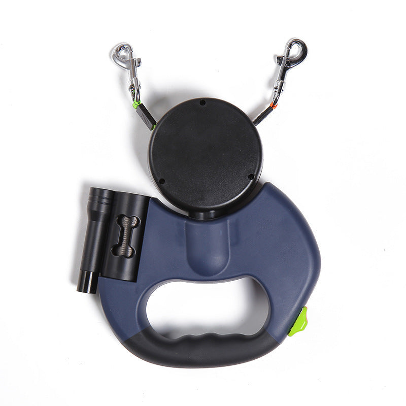 LED Dog Leash with Built-in Waste Bag Holder