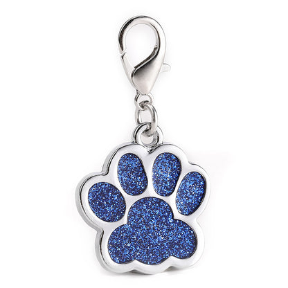 Glitter Paw Print Dog ID Tag