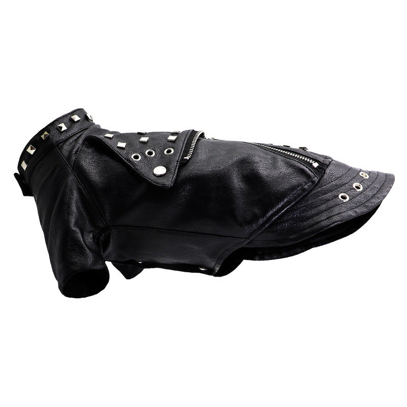 Korean-Style Leather Dog Winter Coat