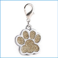 Glitter Paw Print Dog ID Tag
