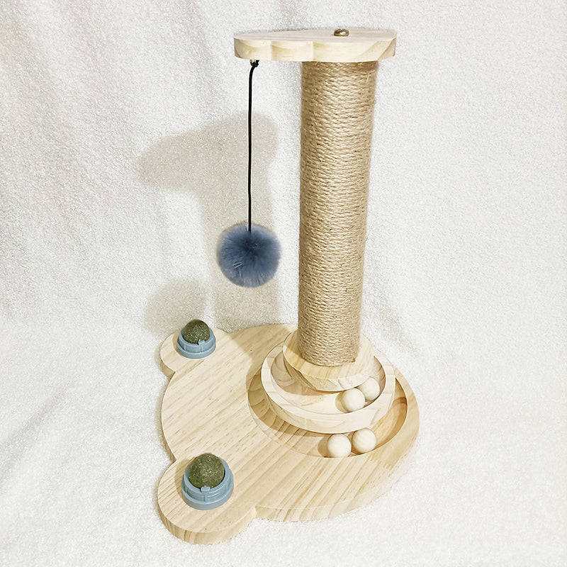 Solid Wood Cat Turntable Spinner Toy