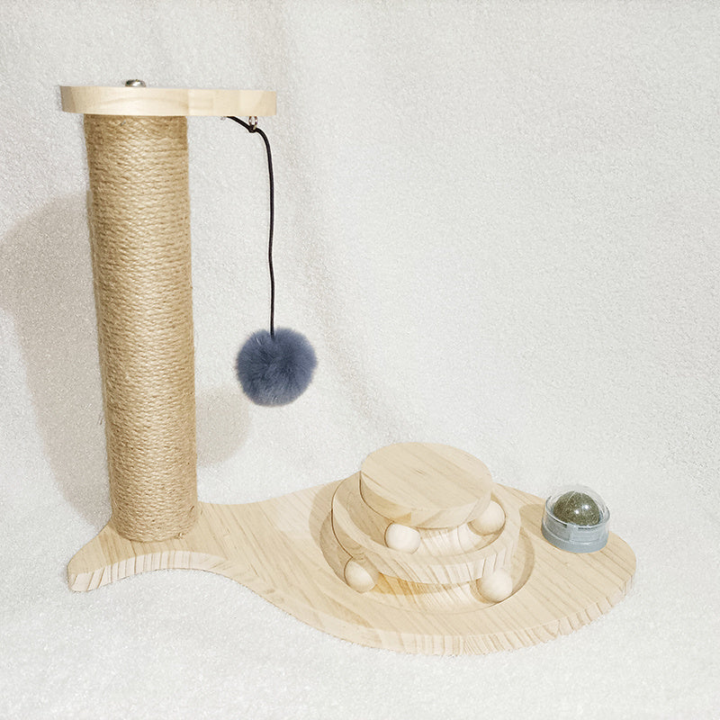 Solid Wood Cat Turntable Spinner Toy