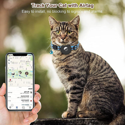 Reflective Anti-Lost Pet Collar with AirTag Holder