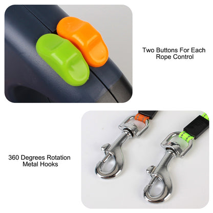 LED Dog Leash with Built-in Waste Bag Holder