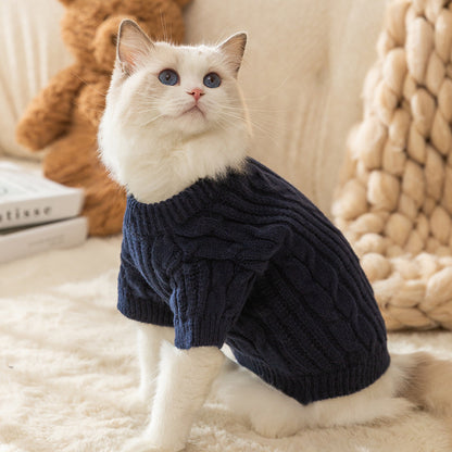 Cozy Solid Color Anti-Lint Cat Sweater