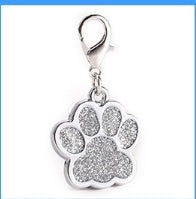 Glitter Paw Print Dog ID Tag
