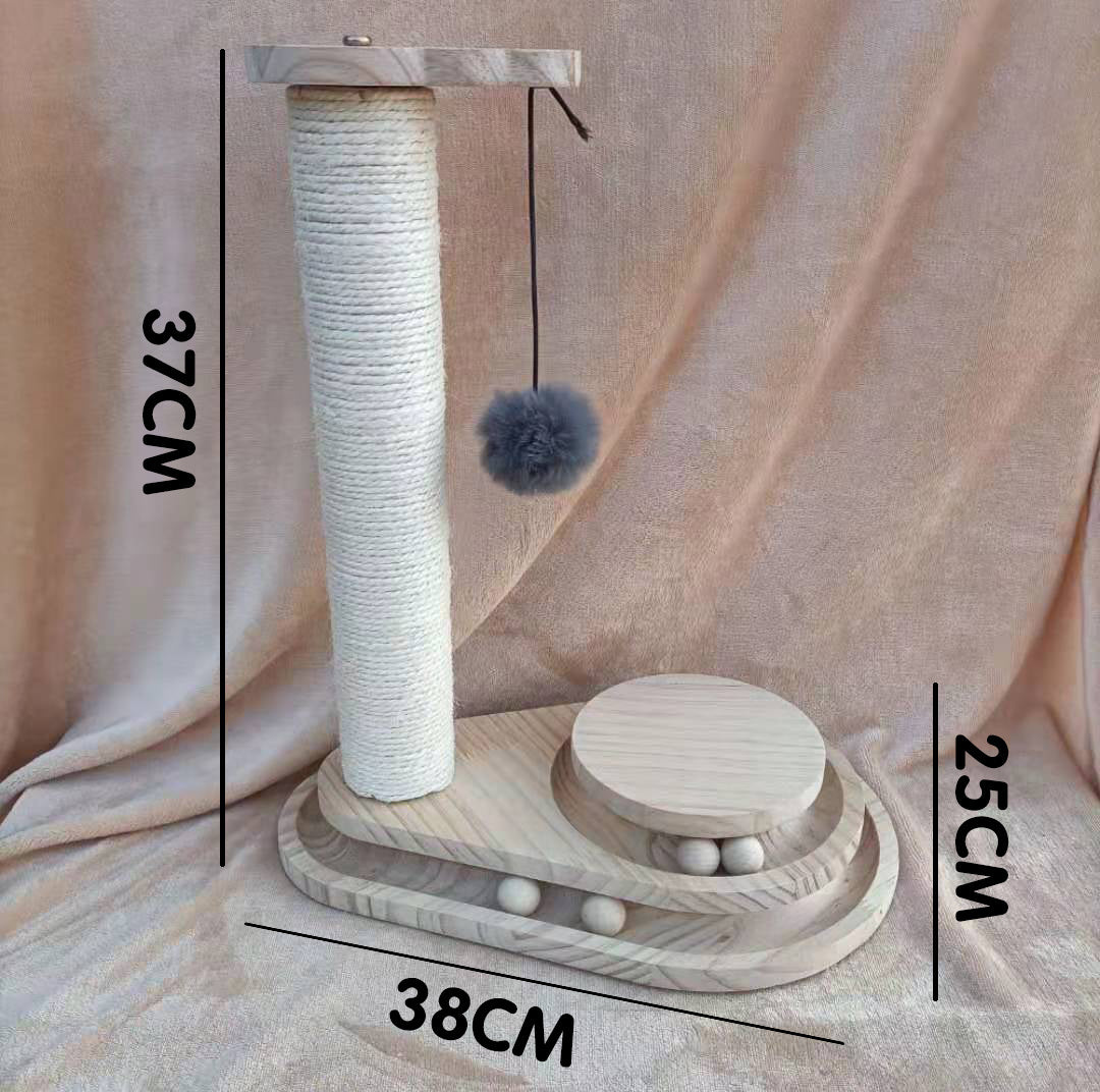 Solid Wood Cat Turntable Spinner Toy