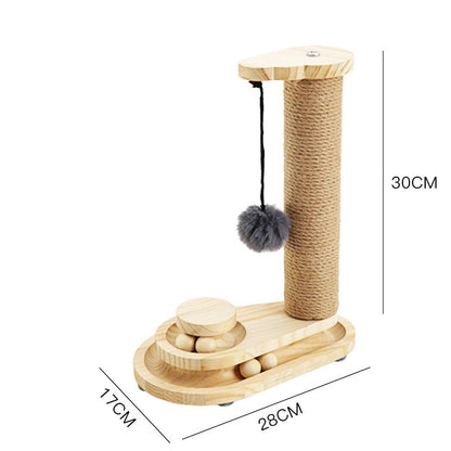 Solid Wood Cat Turntable Spinner Toy