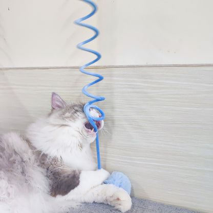 Interactive Cat Toy: Suction Cup Spring with Rabbit Hair Ball