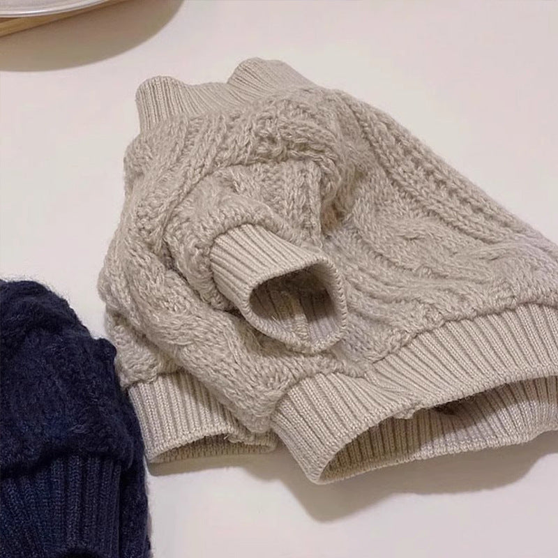 Cozy Solid Color Anti-Lint Cat Sweater