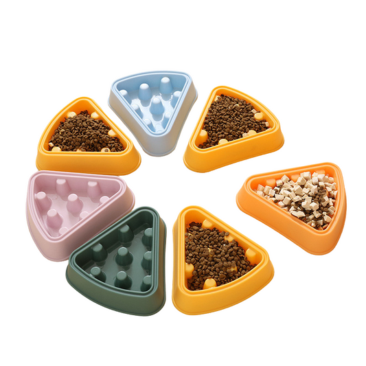 Pizza-Shaped Pet Food Bowl