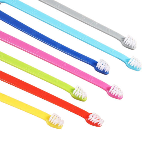 Double-Headed Dog Toothbrush with Long Handle