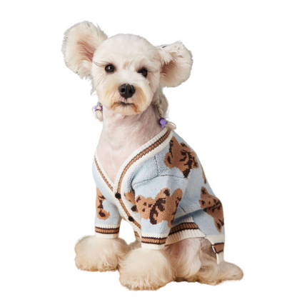 Bear Print Pet Cardigan