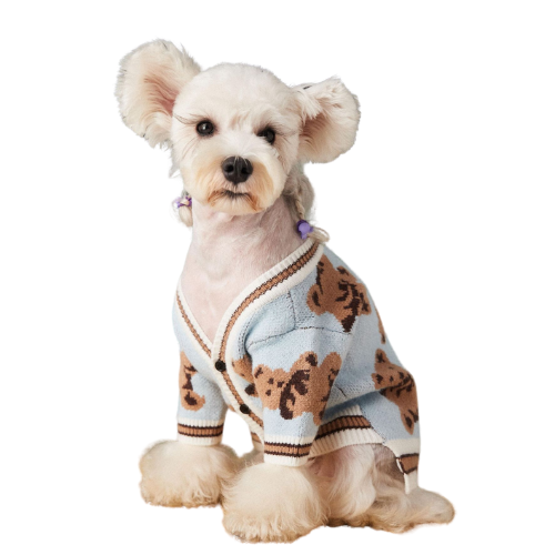 Bear Print Pet Cardigan