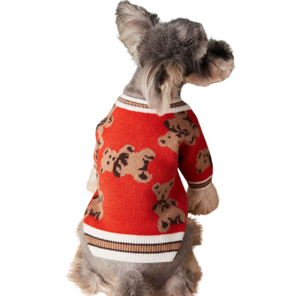 Bear Print Pet Cardigan