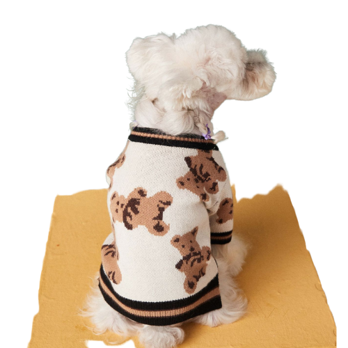 Bear Print Pet Cardigan