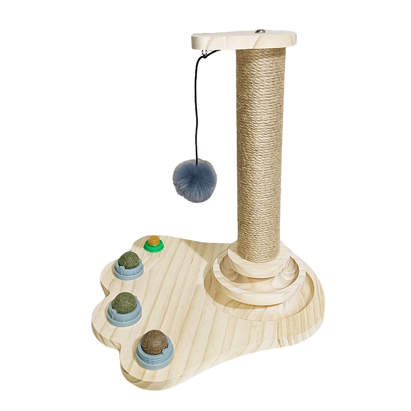 Solid Wood Cat Turntable Spinner Toy
