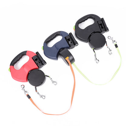 LED Dog Leash with Built-in Waste Bag Holder