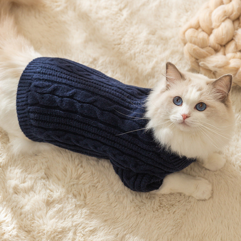 Cozy Solid Color Anti-Lint Cat Sweater