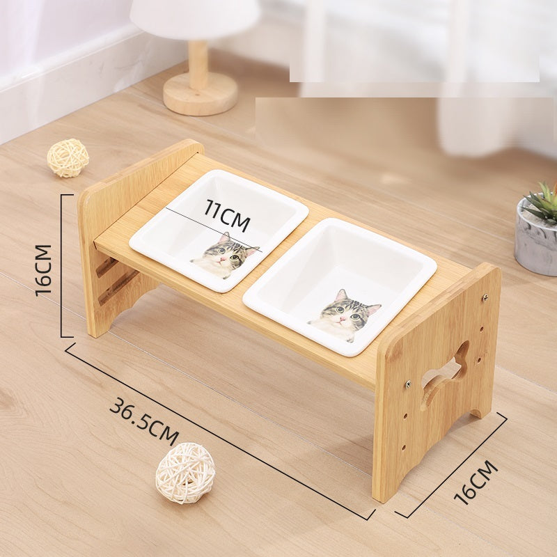 Adjustable Raised Pet Bowl with Neck Support