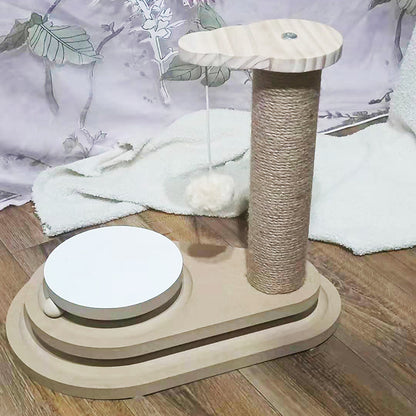 Solid Wood Cat Turntable Spinner Toy