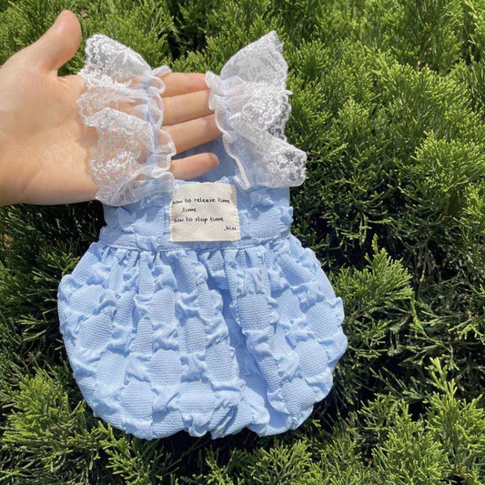 Contrast Color Pet Suspender Dress