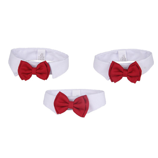 Festive Red Bow Tie Pet Collar