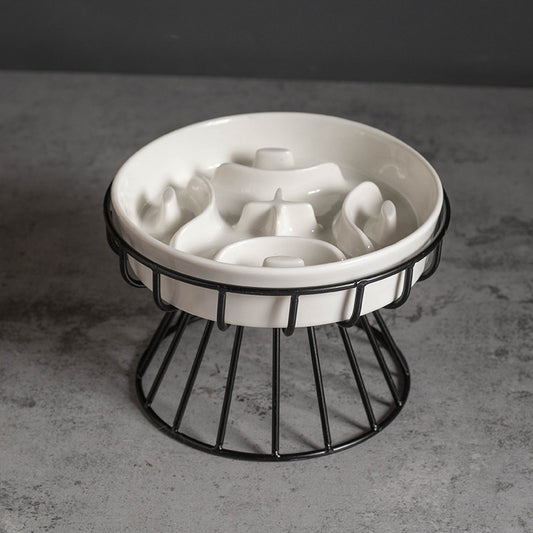 Ceramic Anti-Vomit Elevated Cat Bowl